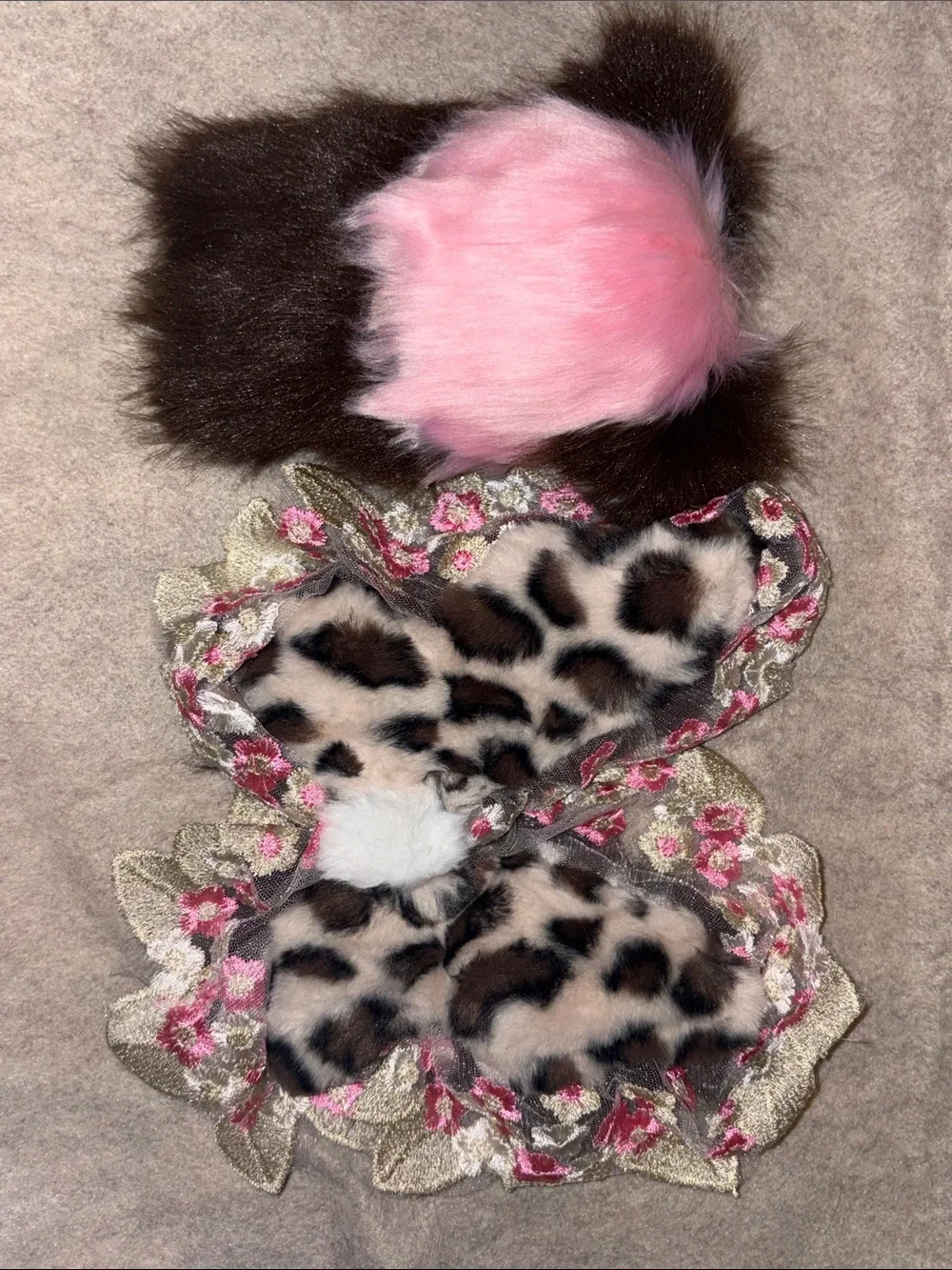 High Quality Custom La.bu.bu Kawaii Pink Faux Fur Bag Charm